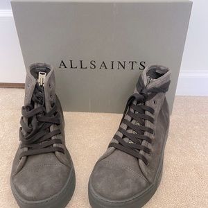 ALLSAINTS Trendy ZIP High Top Grey suede, size 8